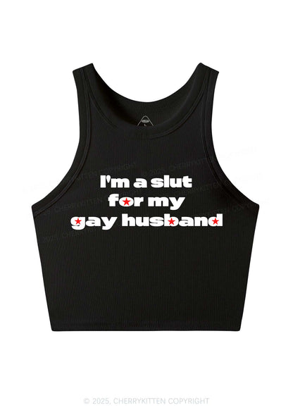 Slxt For Gay Husband Pride Y2K Crop Tank Top Cherrykitten