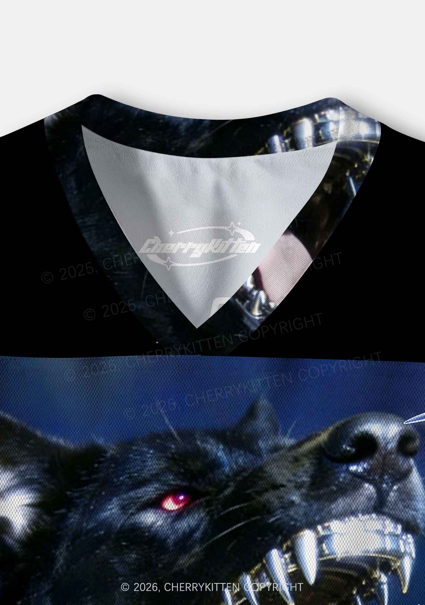 Black Wolf DJ Y2K Crop Sport Jersey Shirts Cherrykitten