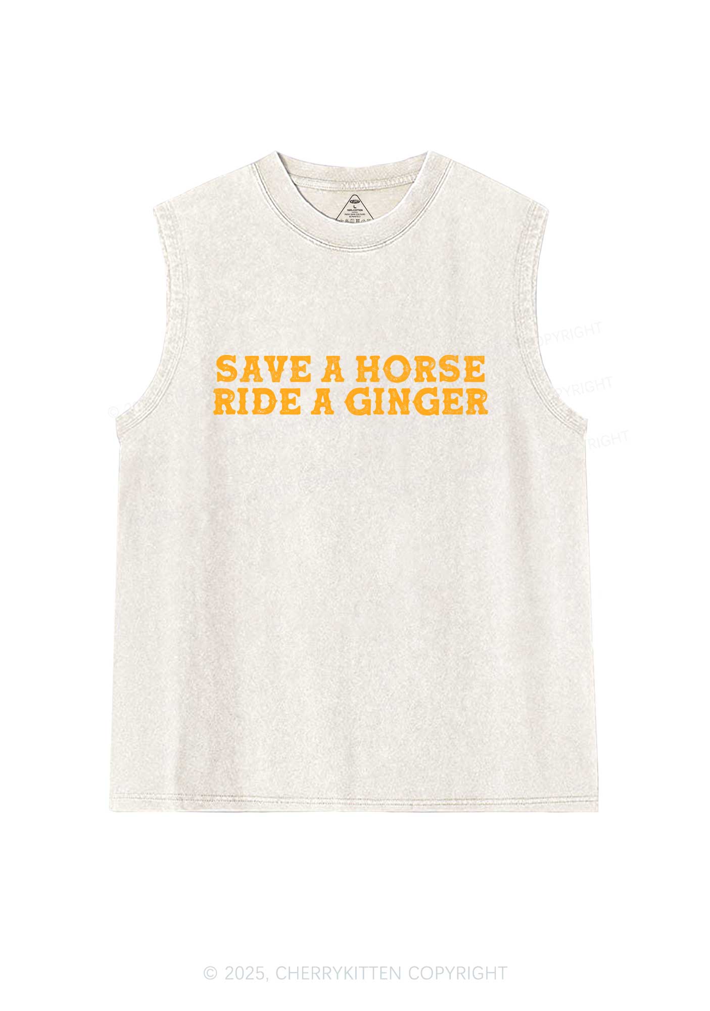 Ride A Ginger Y2K Washed Muscle Tank Cherrykitten