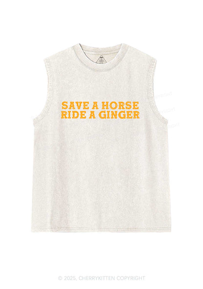 Ride A Ginger Y2K Washed Muscle Tank Cherrykitten