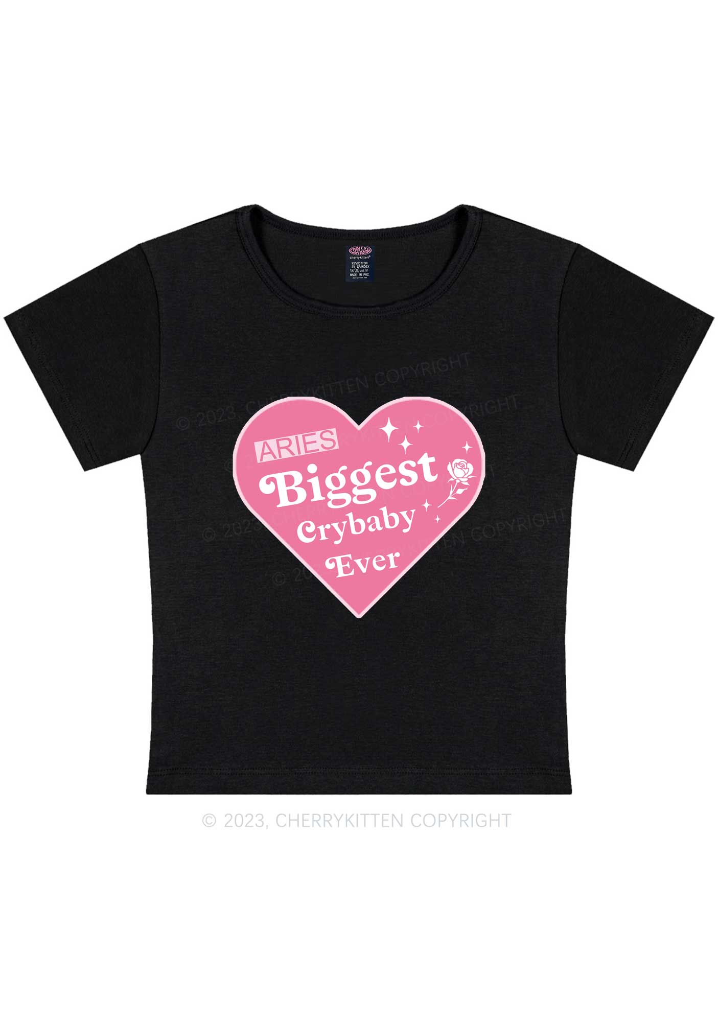 Curvy Aries Biggest Crybaby Ever Y2K Baby Tee Cherrykitten
