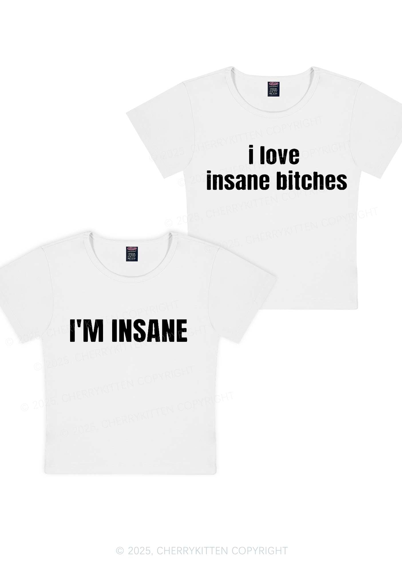 I Love Insane Y2K Valentine's Day Baby Tee Cherrykitten