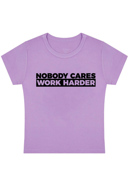 Curvy Nobody Cares Work Harder Baby Tee