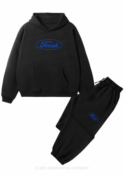 Oval Freak Y2K Fleece Hoodie Set Cherrykitten