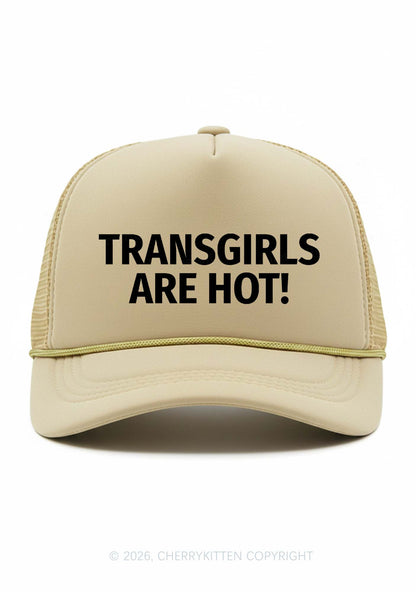 Transgirls Are Hot Pride Y2K Trucker Hat Cherrykitten