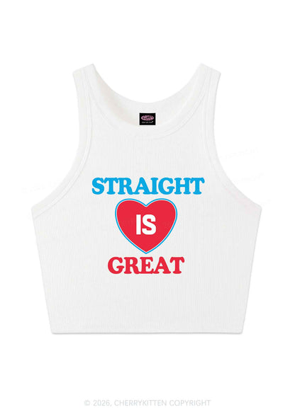 Straight Is Great Pride Y2K Crop Tank Top Cherrykitten