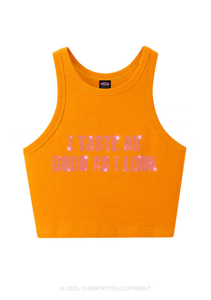 Rhinestone Taste Good Y2K Crop Tank Top Cherrykitten