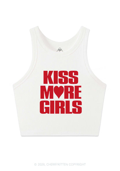 Kiss More Girls Heart Pride Y2K Crop Tank Top Cherrykitten