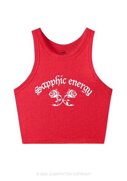 Sapphic Energy Pride Y2K Crop Tank Top Cherrykitten