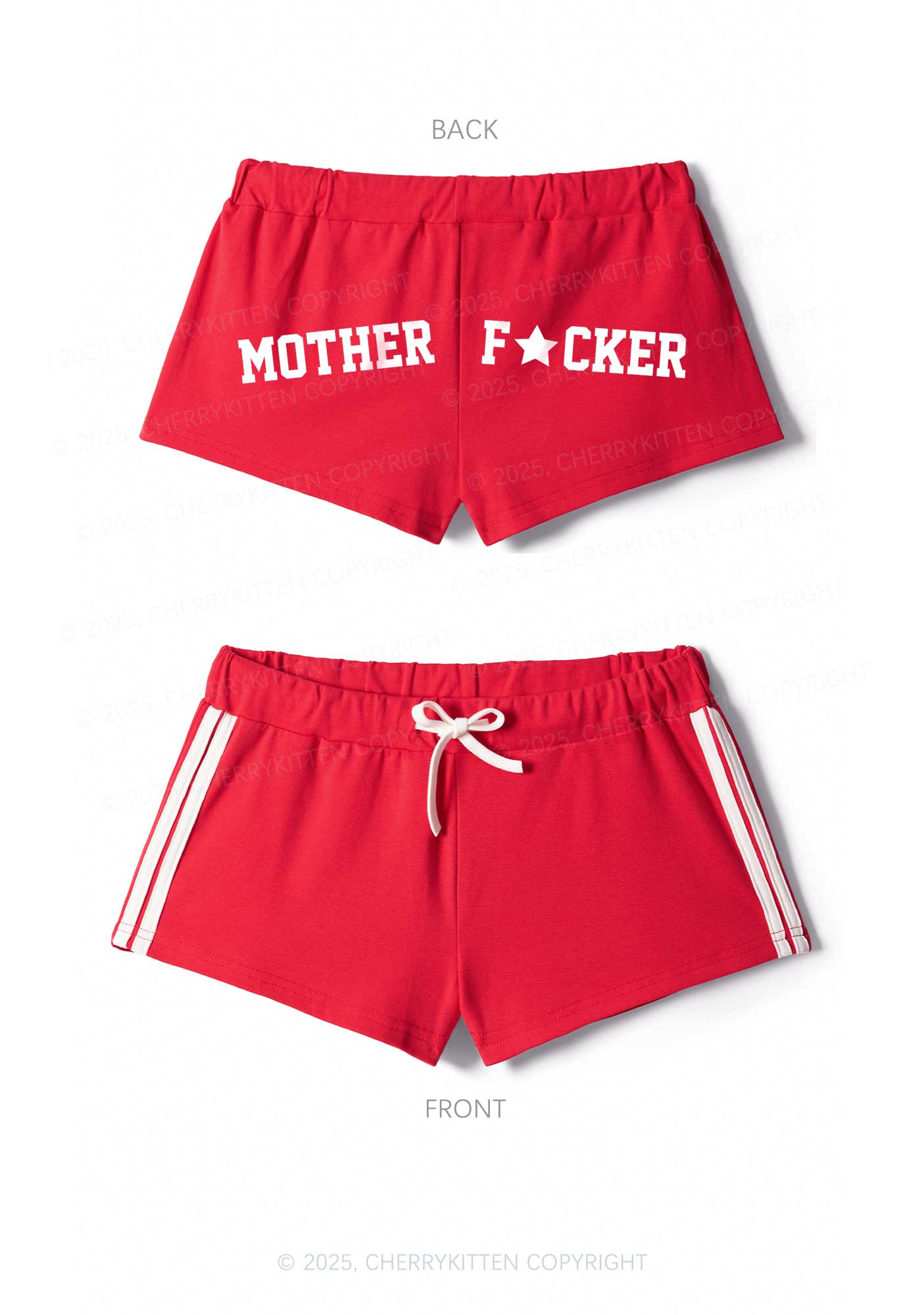 Motherfxcker Y2K Drawstring Mini Shorts Cherrykitten