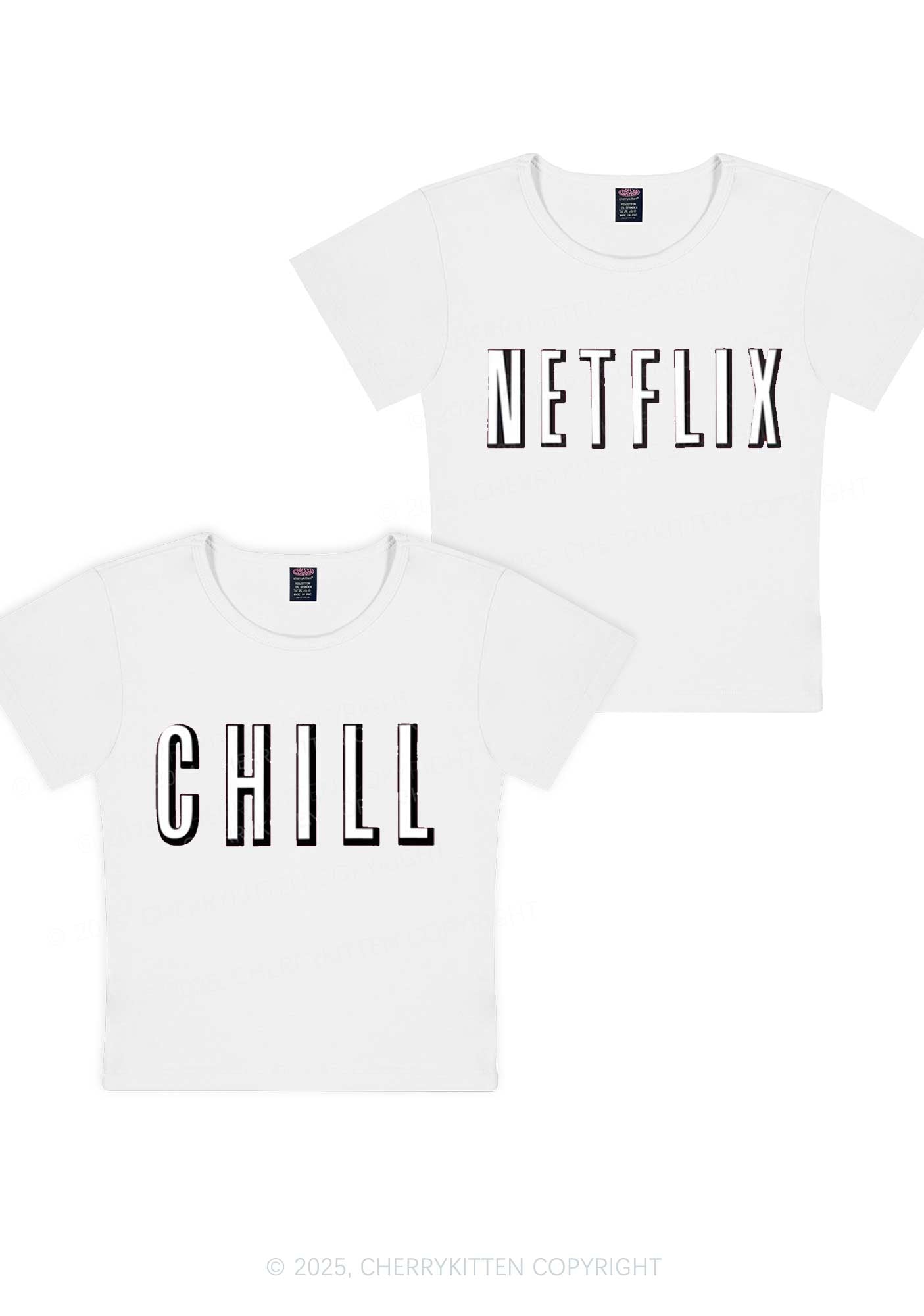 Netflix Chill Y2K Valentine's Day Baby Tee Cherrykitten