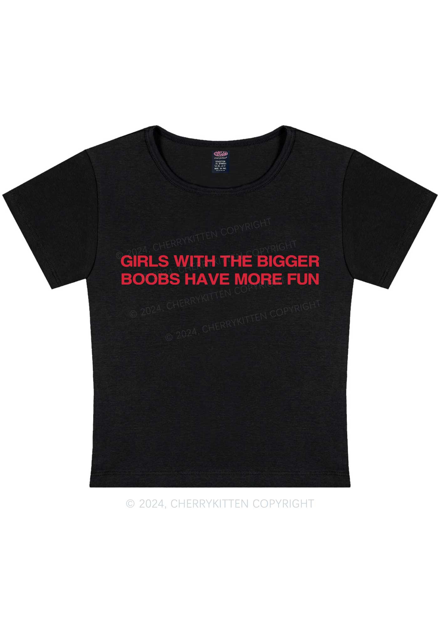 Girls Have More Fun Y2K Baby Tee Cherrykitten