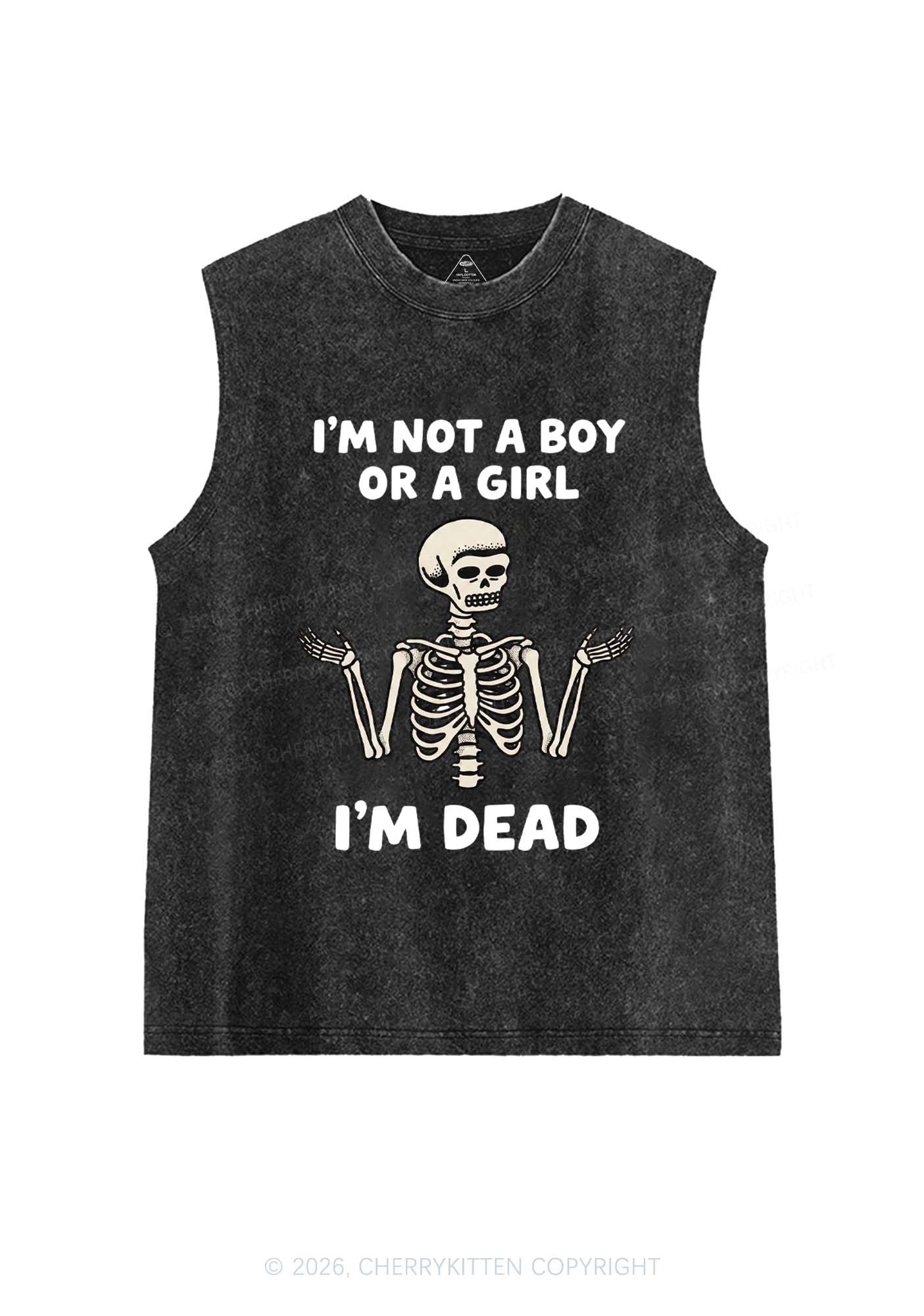 Im Not A Boy Or A Girl Pride Y2K Washed Muscle Tank Cherrykitten
