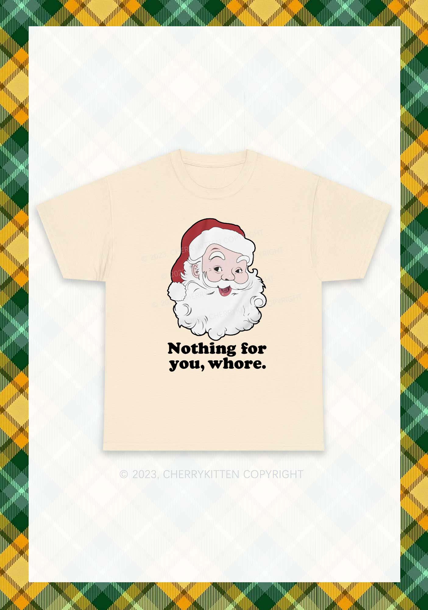 Santa Nothing For You Christmas Y2K Chunky Shirt Cherrykitten