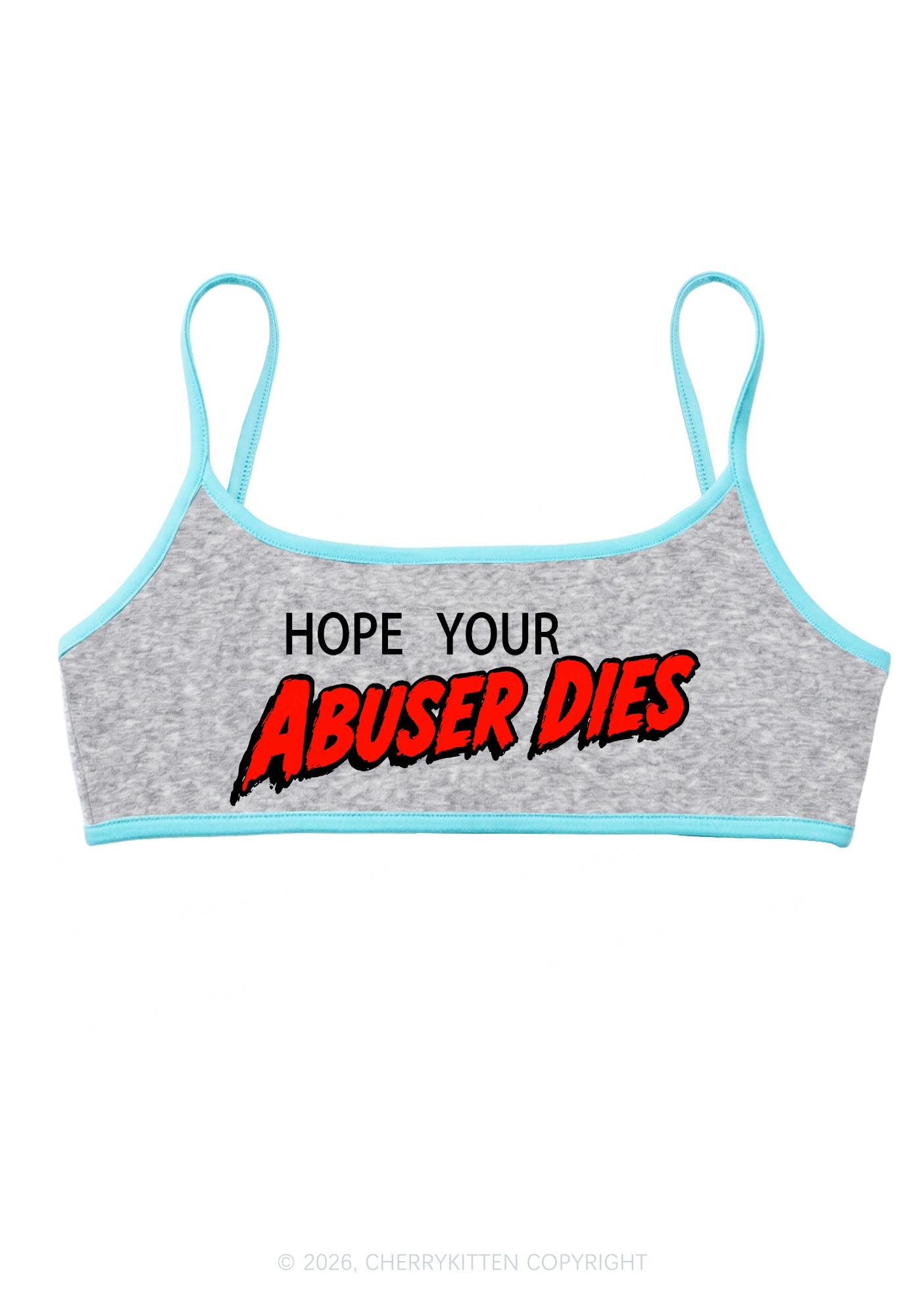 Hope Your Abuser Dies Y2K Super Crop Cami Cherrykitten