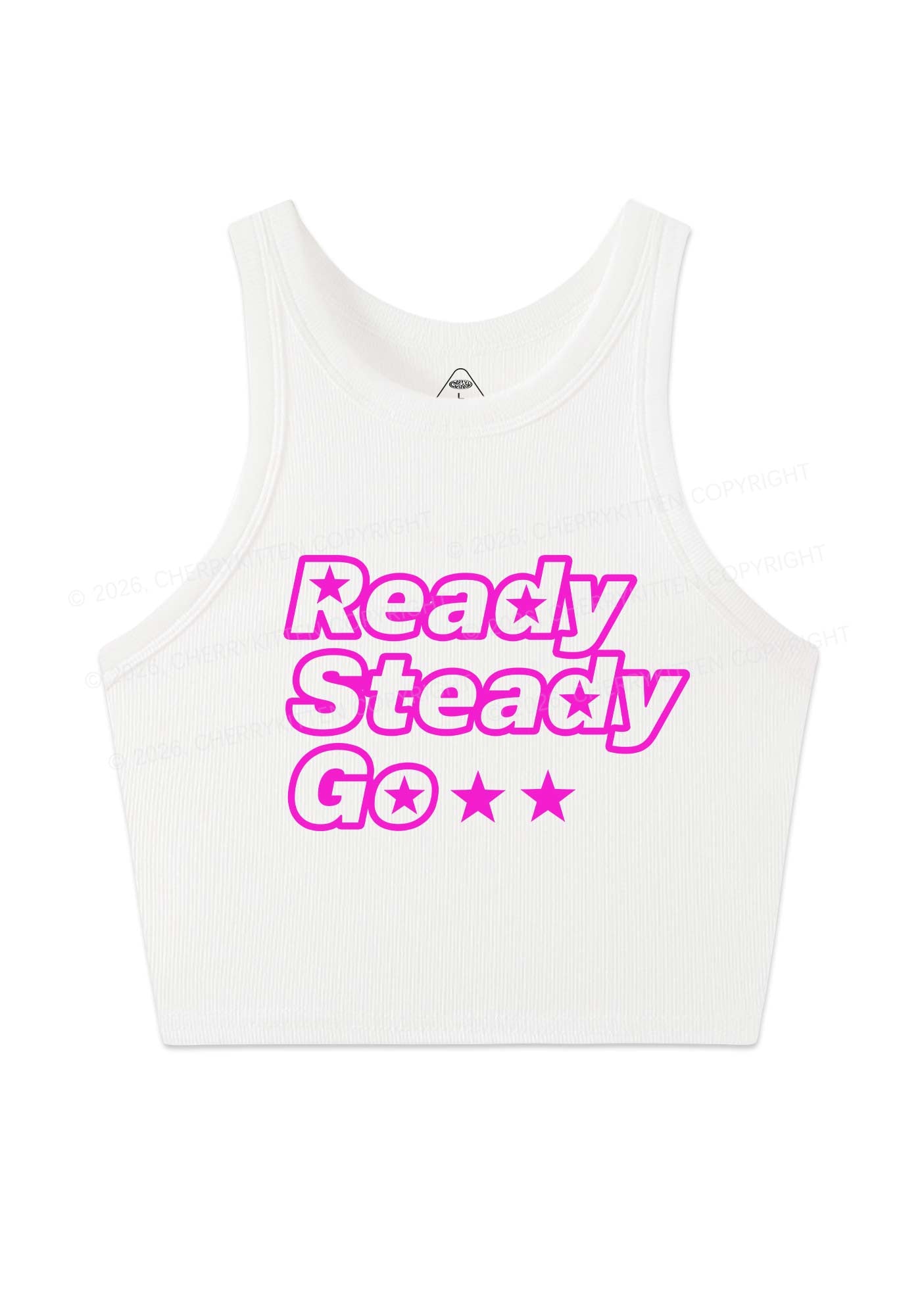 Ready Steady Go Y2K Crop Tank Top Cherrykitten