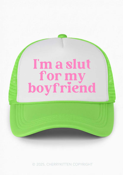 Slxt For My BF Valentine's Day Y2K Colorblock Trucker Hat Cherrykitten