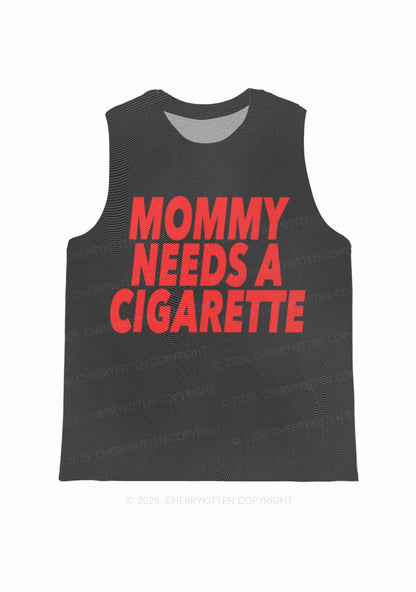 Mommy Needs A Cigarette Y2K Mesh Muscle Tank Cherrykitten