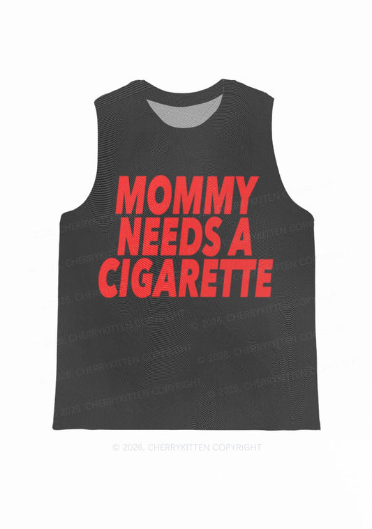 Mommy Needs A Cigarette Y2K Mesh Muscle Tank Cherrykitten