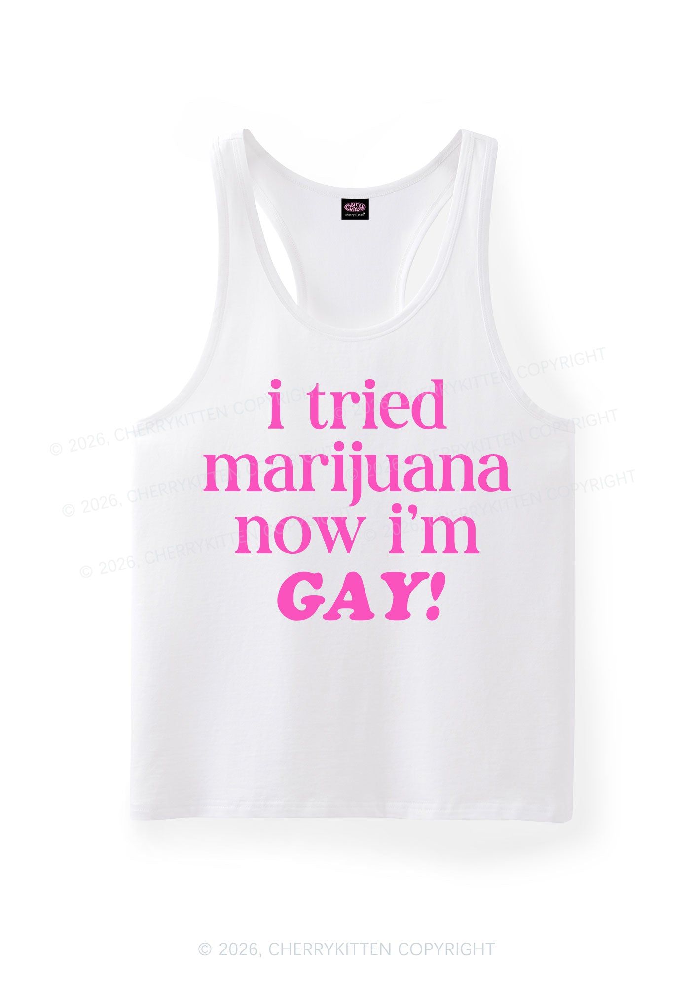 Now Im Gay Y2K Men Racerback Tank Top Cherrykitten