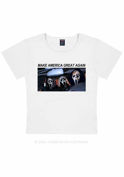 Halloween Ghost Make America Great Again Y2K Baby Tee Cherrykitten