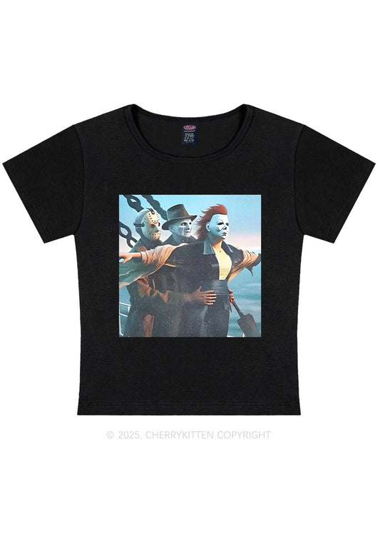Halloween Horror Characters Y2K Baby Tee Cherrykitten