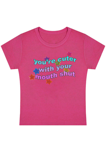 Curvy You're Cuter With Your Mouth Shut Baby Tee