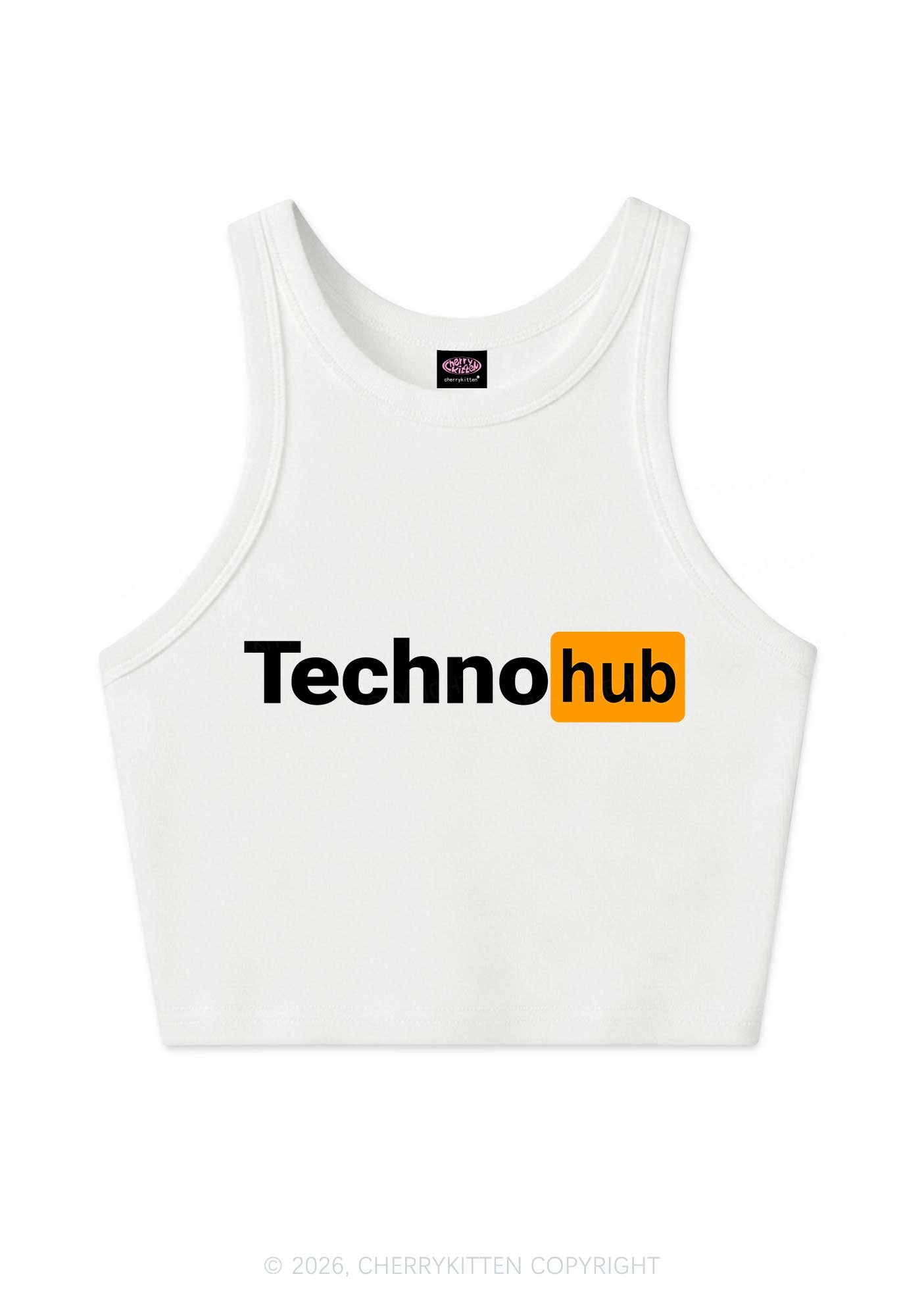 Techno Hub Y2K Crop Tank Top Cherrykitten