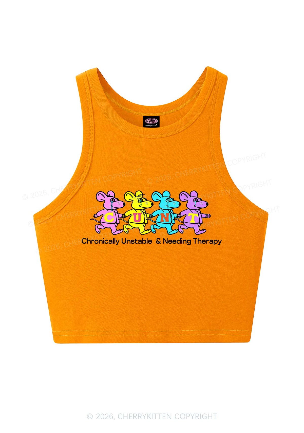 Chronically Unstable Needing Therapy Y2K Crop Tank Top Cherrykitten
