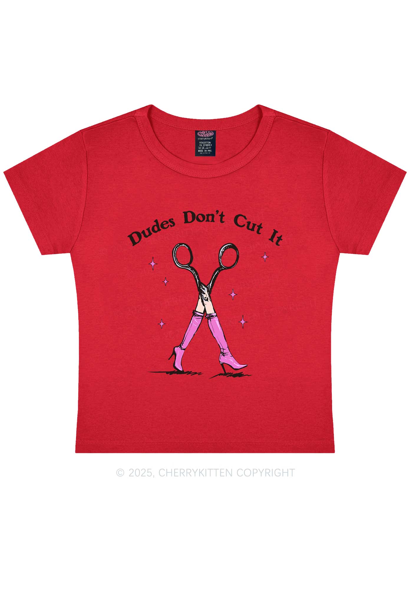 Dudes Dont Cut It Y2K Baby Tee Cherrykitten