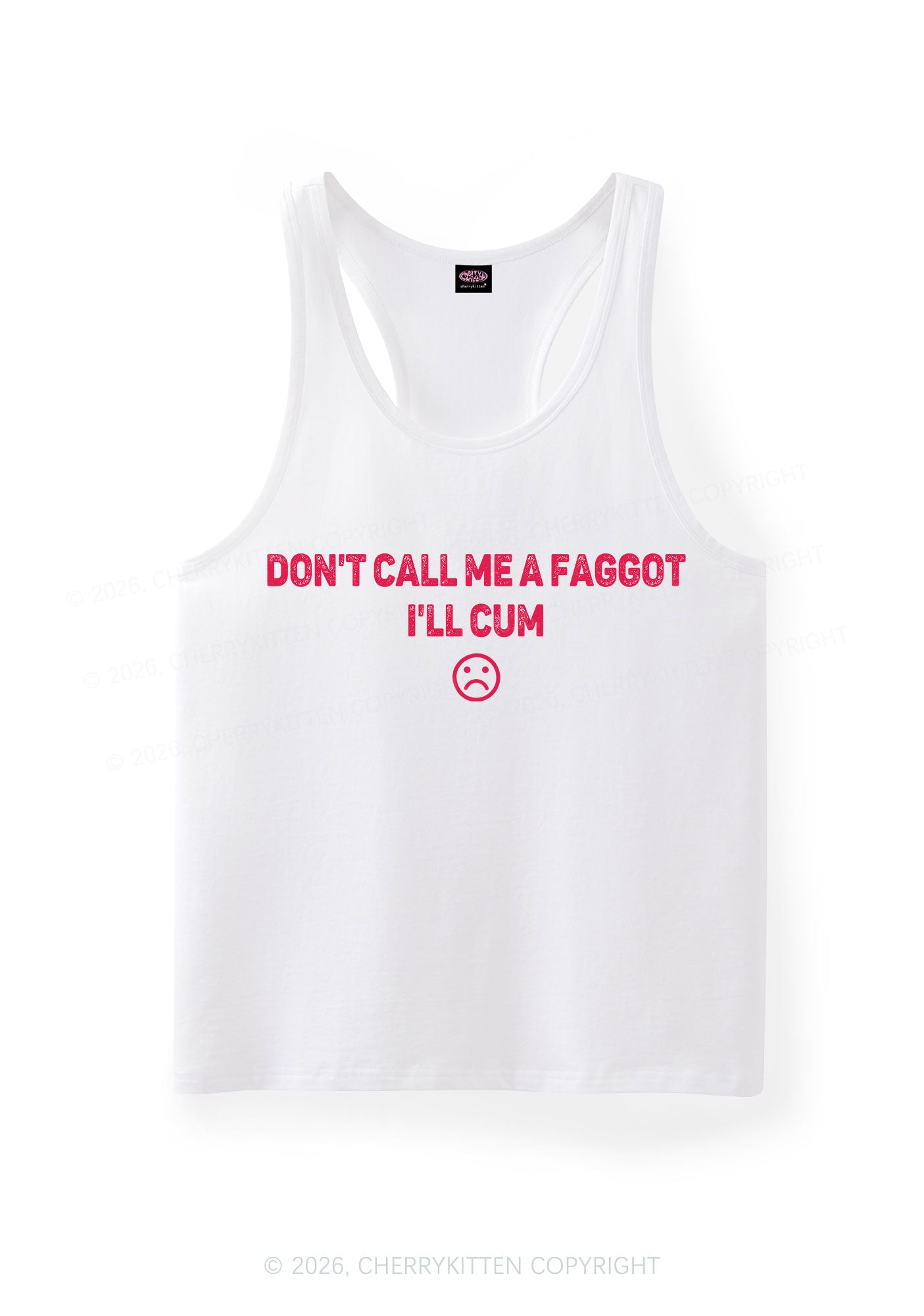 Dont Call Me Faggot Pride Y2K Men Racerback Tank Top Cherrykitten
