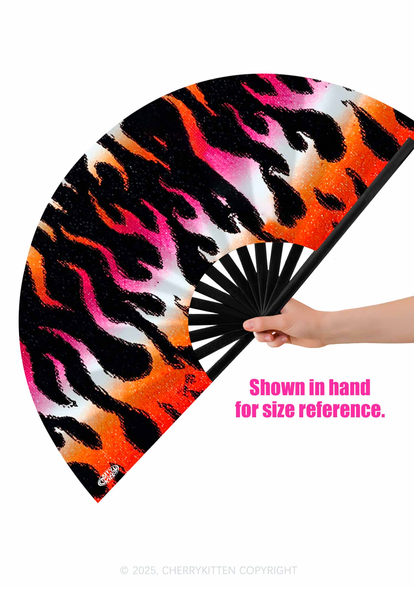 Lesbian Flame Pride Y2K Rave Hand Fan Cherrykitten