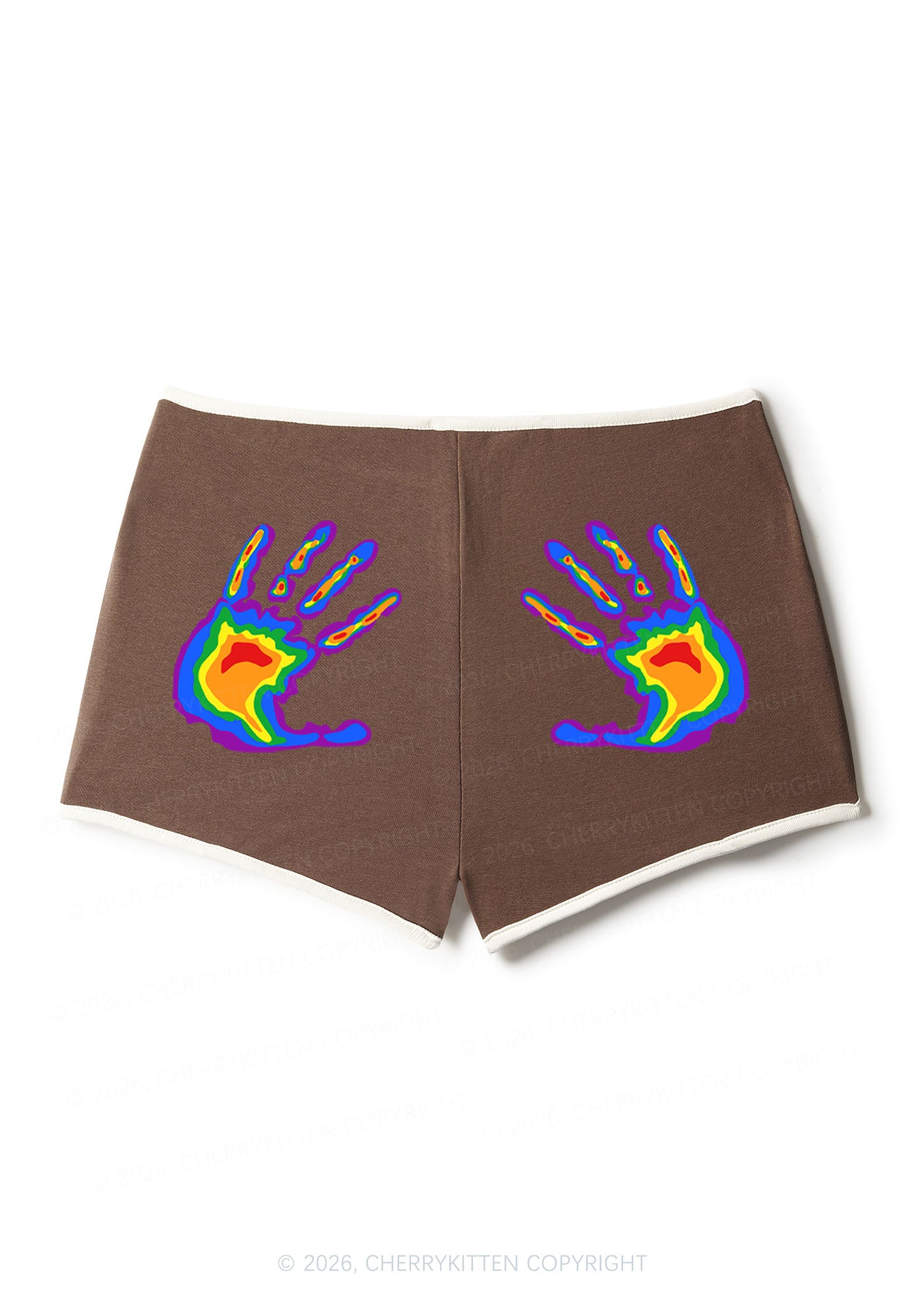 Pride Thermal Hands Y2K Booty Shorts Cherrykitten