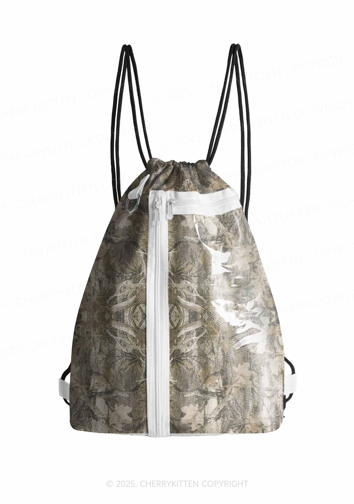 Forest Camouflage Y2K Drawstring Itabag Backpack Cherrykitten