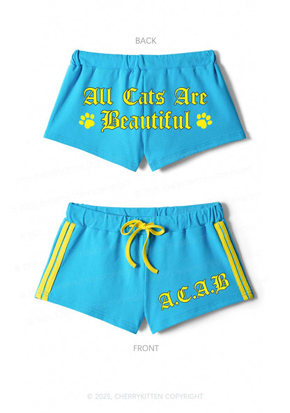 ACAB Cats Y2K Drawstring Mini Shorts Cherrykitten