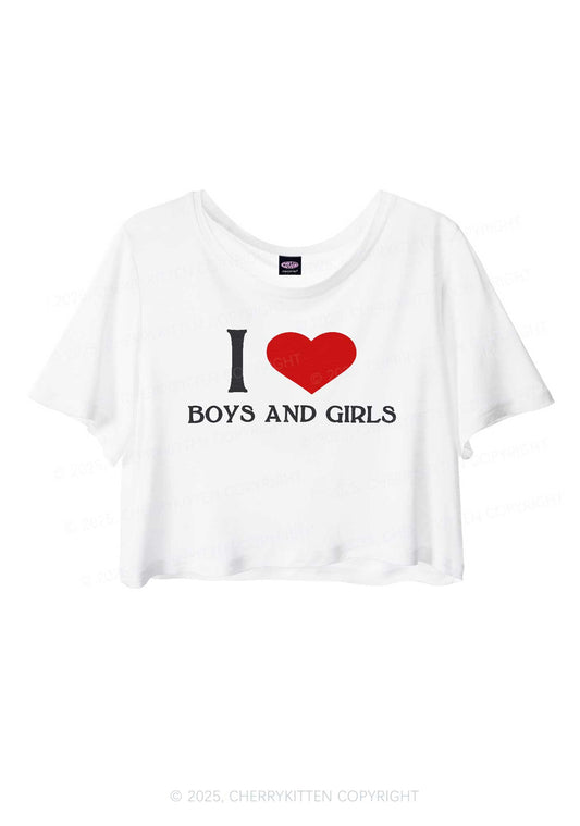 I Love Boys and Girls Pride Y2K Sheer Crop Tee Cherrykitten