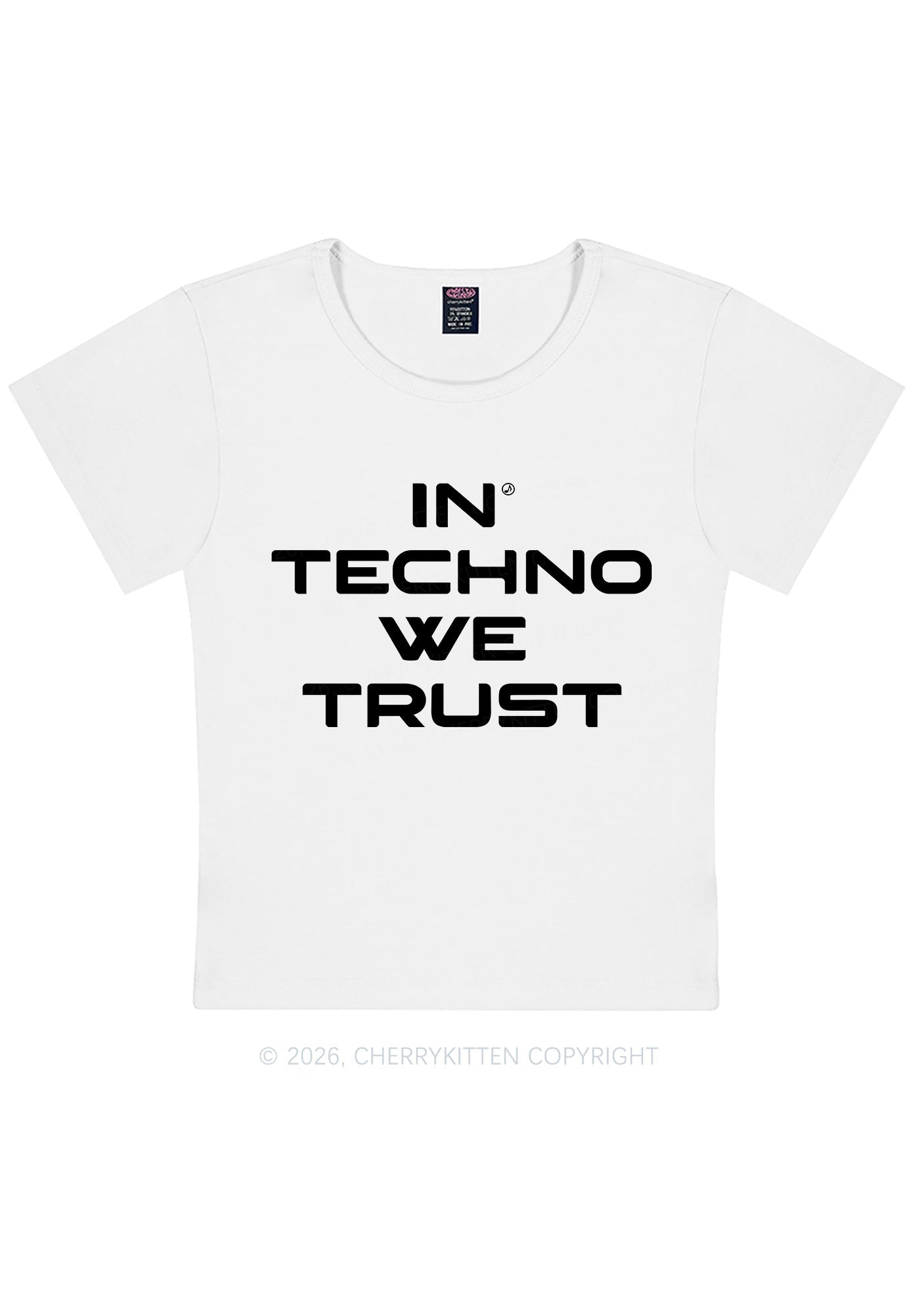 In Techno We Trust Y2K Baby Tee Cherrykitten