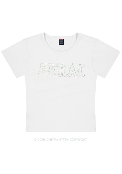 Rhinestone Feral Y2K Baby Tee Cherrykitten