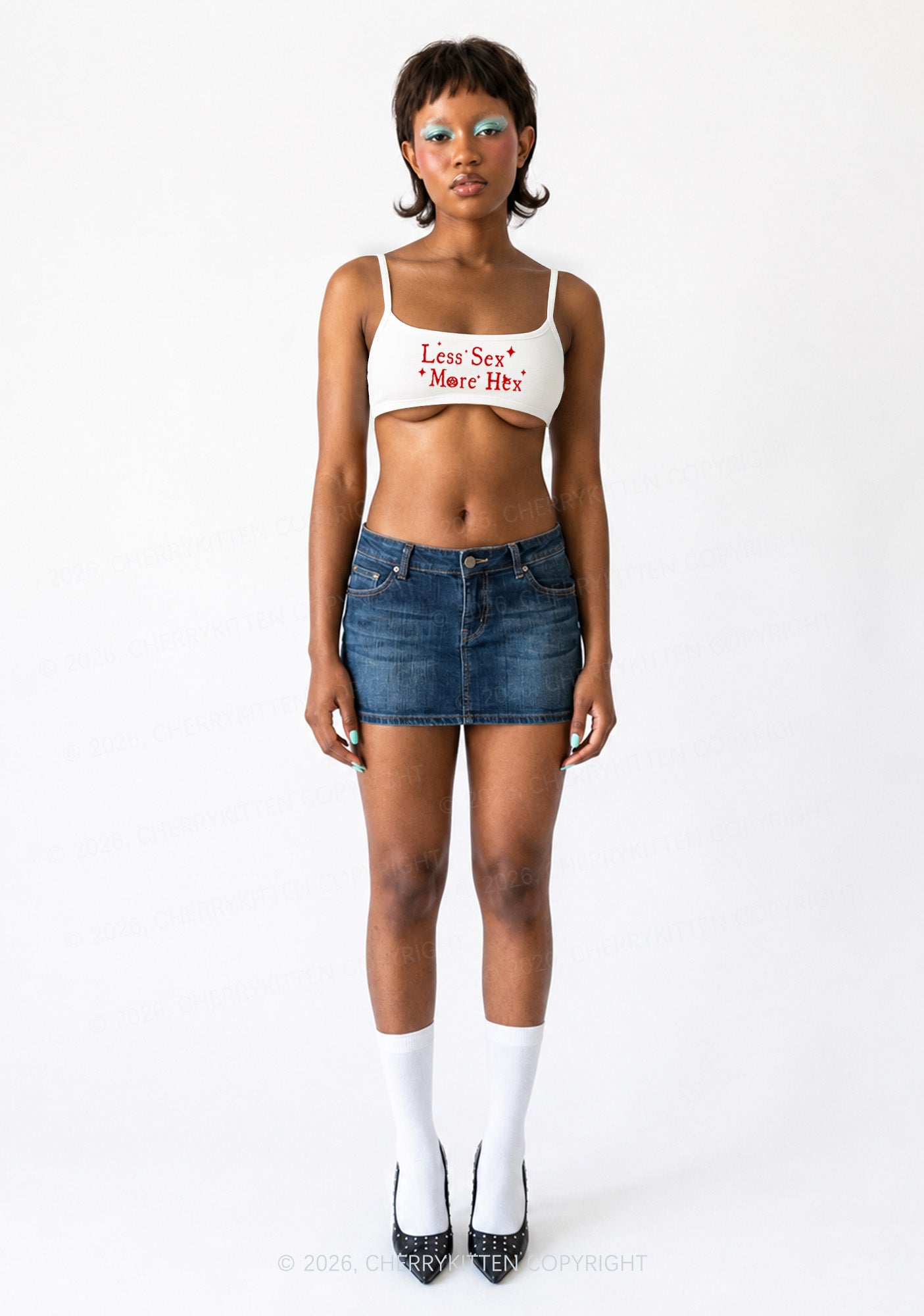 Less Sx More Hex Y2K Super Crop Cami Cherrykitten