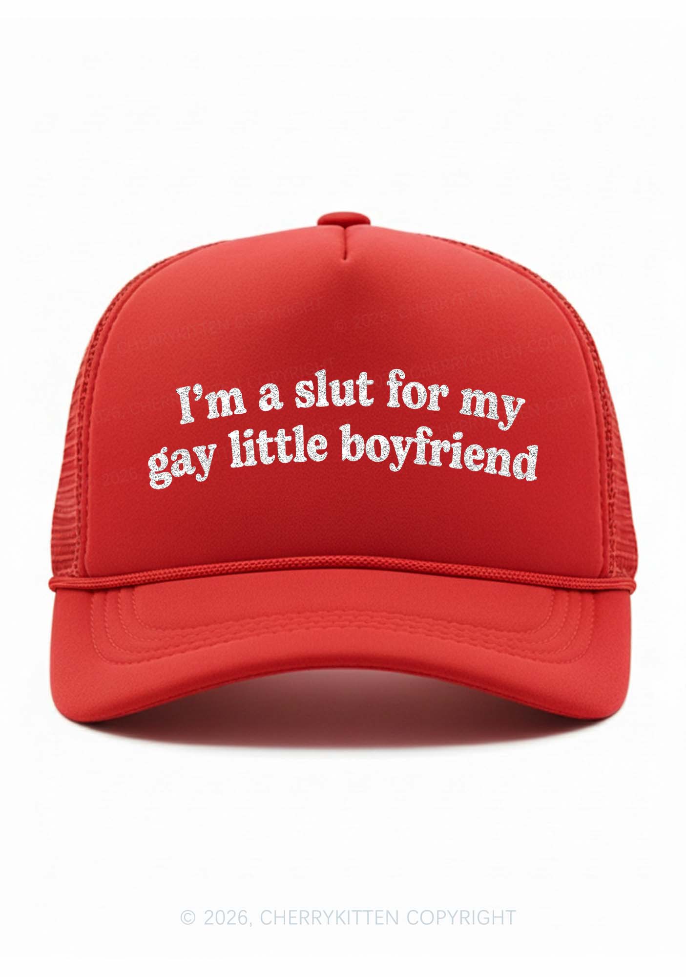Glitter Slxt For My Gay BF Pride Y2K Trucker Hat Cherrykitten