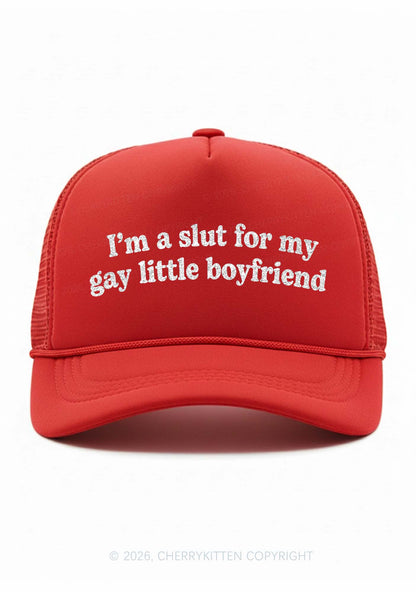 Glitter Slxt For My Gay BF Pride Y2K Trucker Hat Cherrykitten