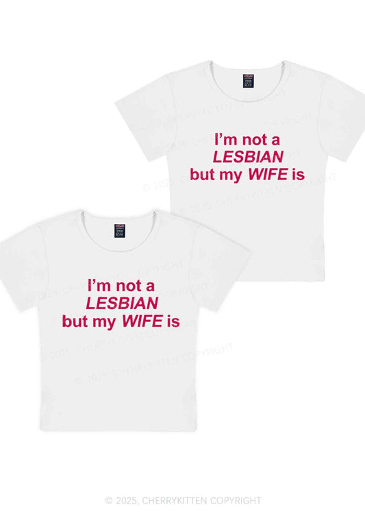 My Wife Is Lesbian Y2K Valentine's Day Baby Tee Cherrykitten