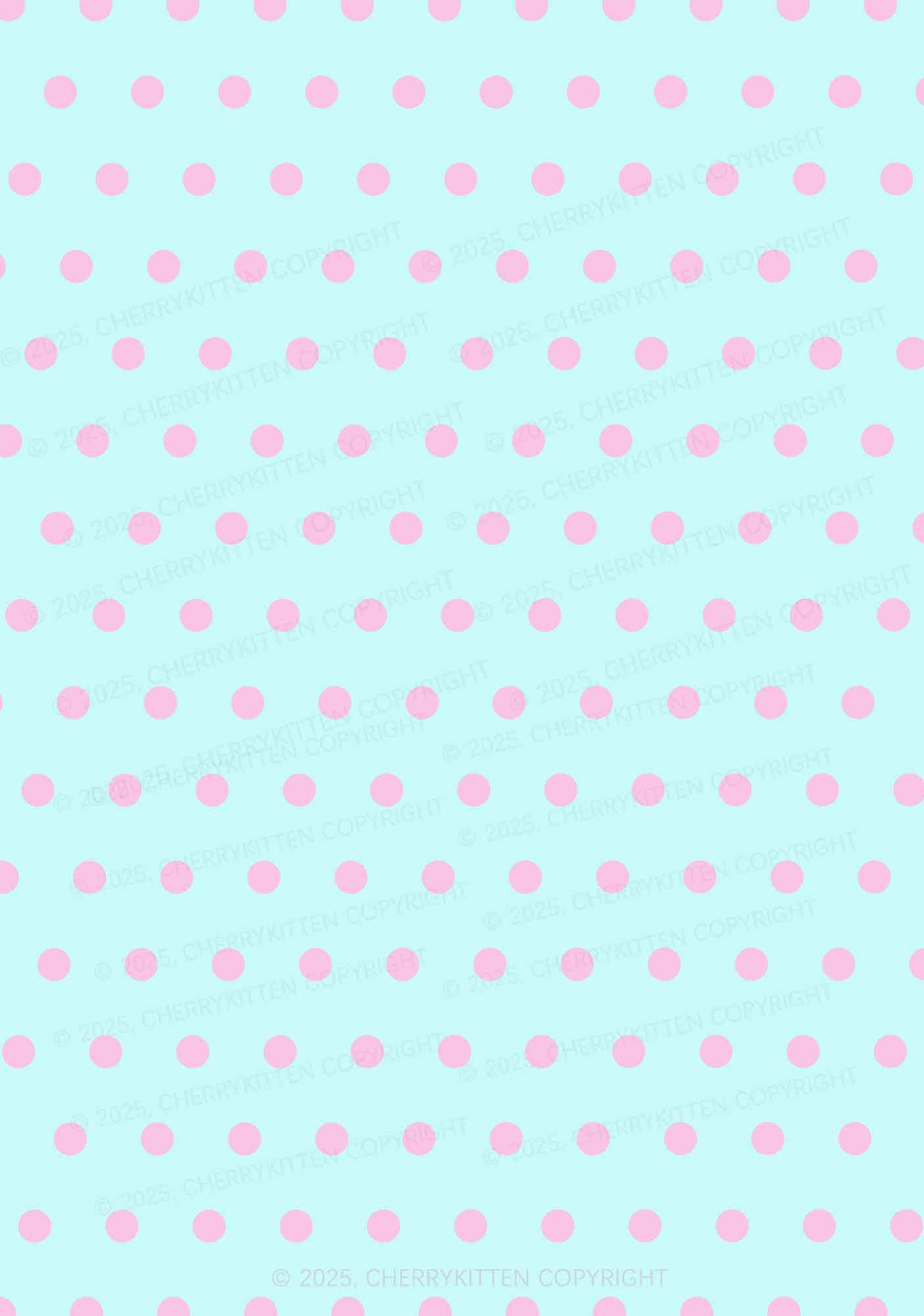 Mint Blue And Pink Dots Y2K Print Bikini Set Cherrykitten