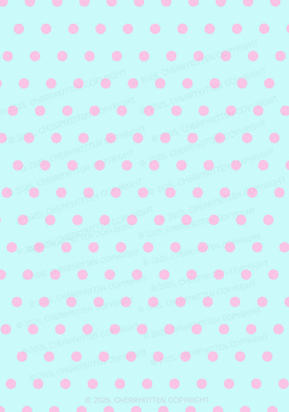 Mint Blue And Pink Dots Y2K Print Bikini Set Cherrykitten