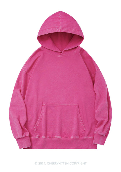 Plain Y2K Washed Hoodie Cherrykitten