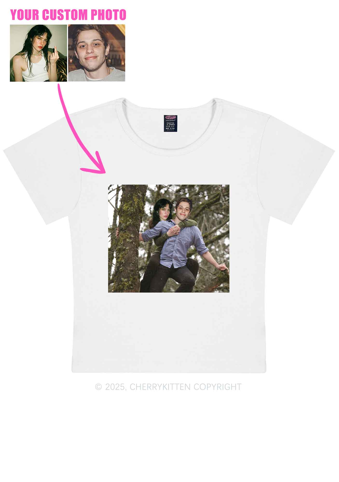 Custom Couple Face Y2K Baby Tee Cherrykitten