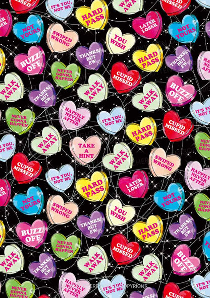 Anti Romantic Candy Y2K Valentine's Day Print Long Sleeve Pajama Set Cherrykitten