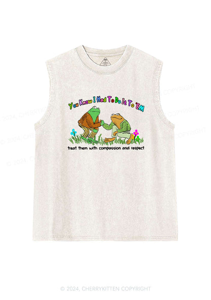 Treat Them With Compassion And Respect Y2K Washed Tank Cherrykitten