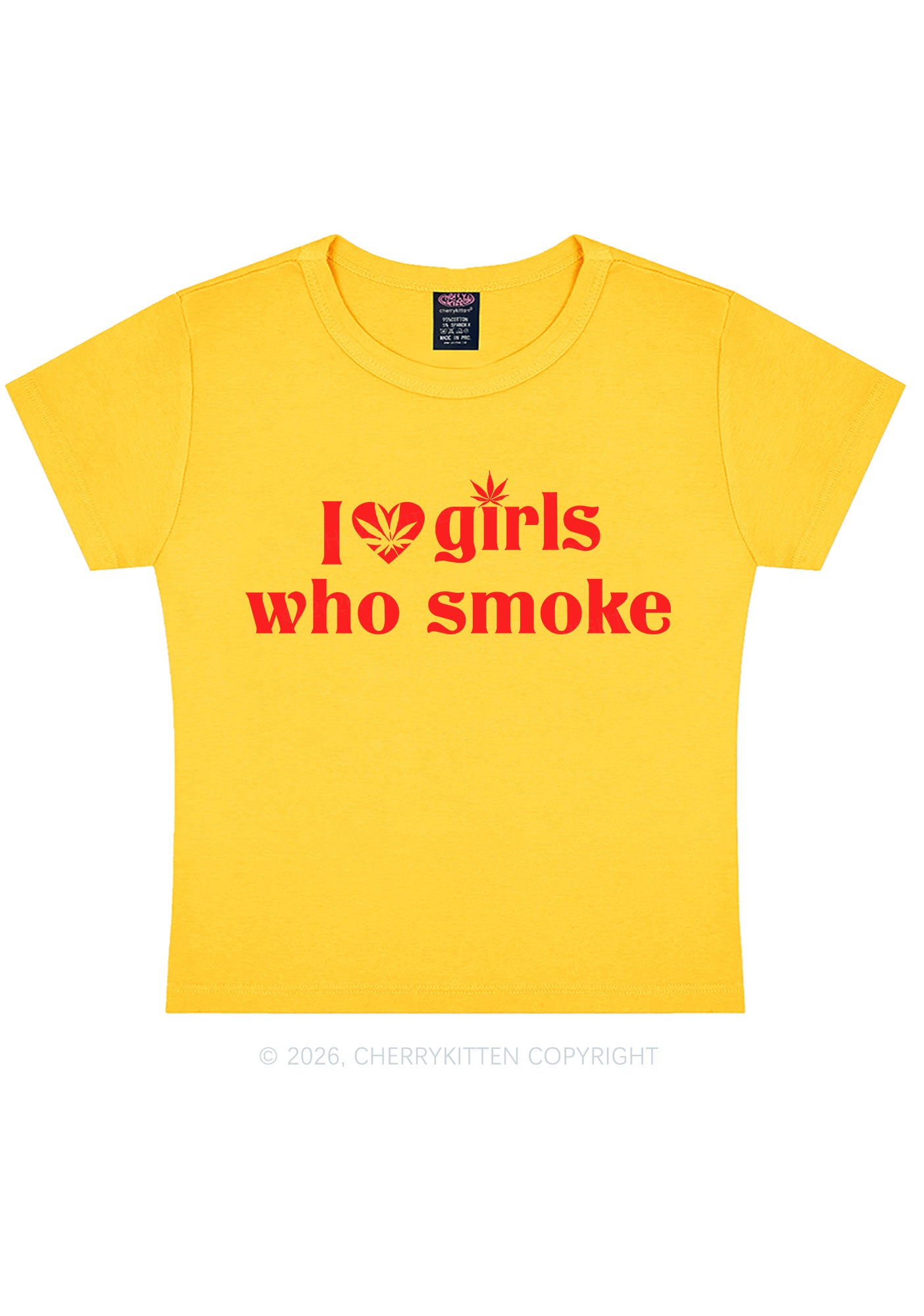 I Love Girls Who Smoke Y2K Baby Tee Cherrykitten