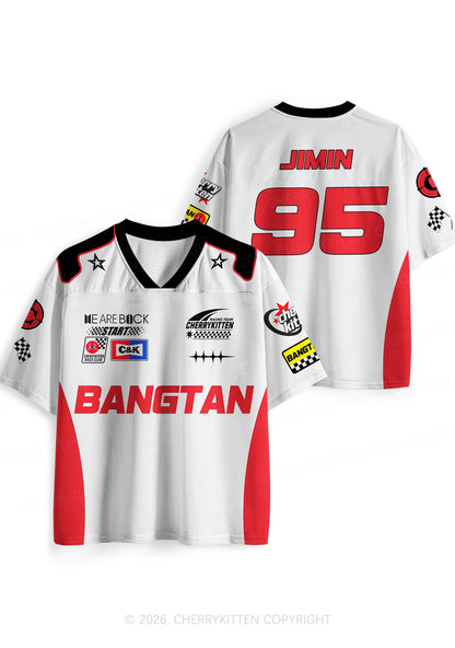 White Korean Boys Y2K Sport Jersey Shirts Cherrykitten